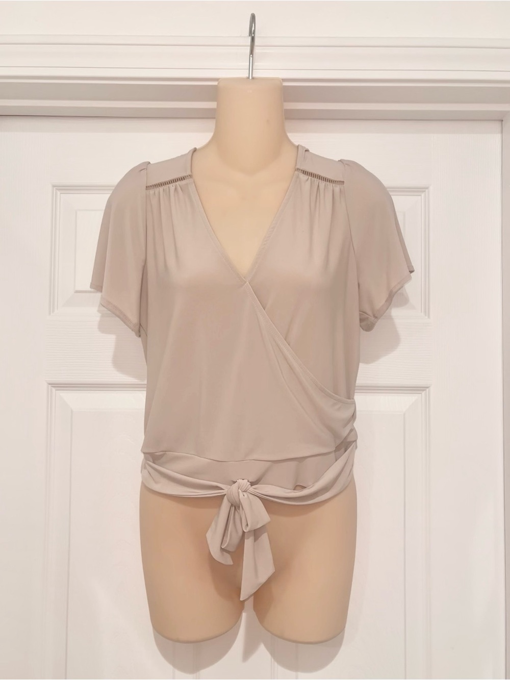 meraki Dusty Pink Wrap Tie Top